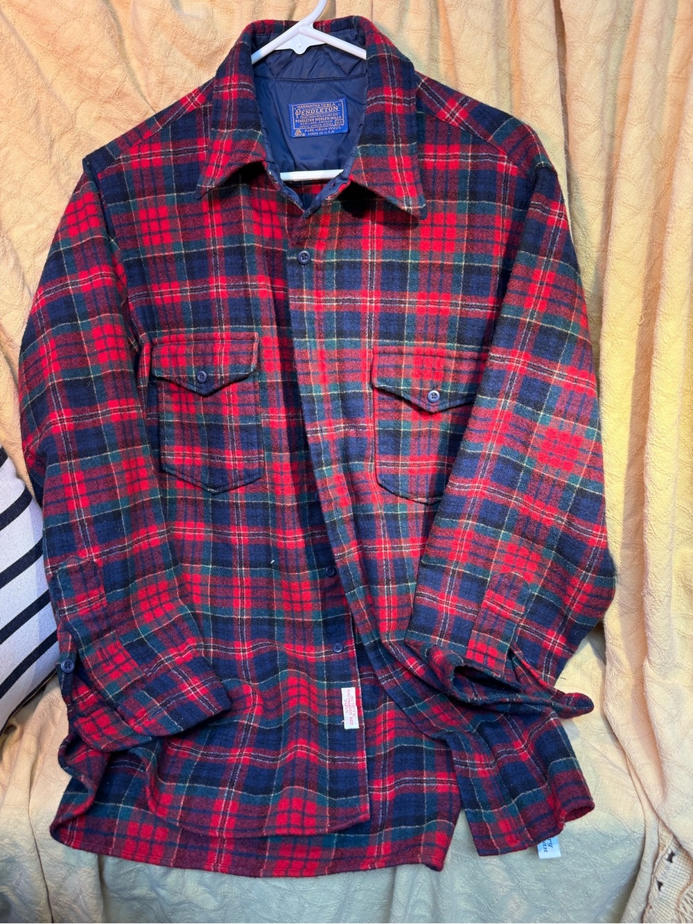 Pendleton Red & Green Plaid Wool Shirt Jacket Macpherson Red Tartan